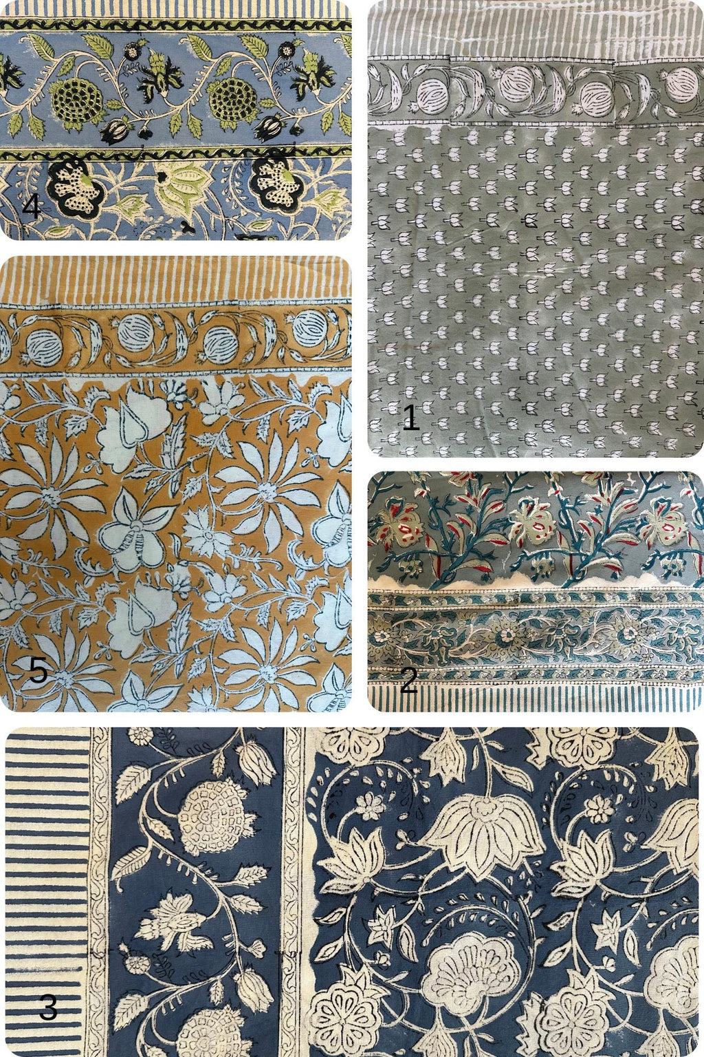 Hand Blockprint Cotton Tablecloth – Sage Lotus Design, Boho Holiday Decor