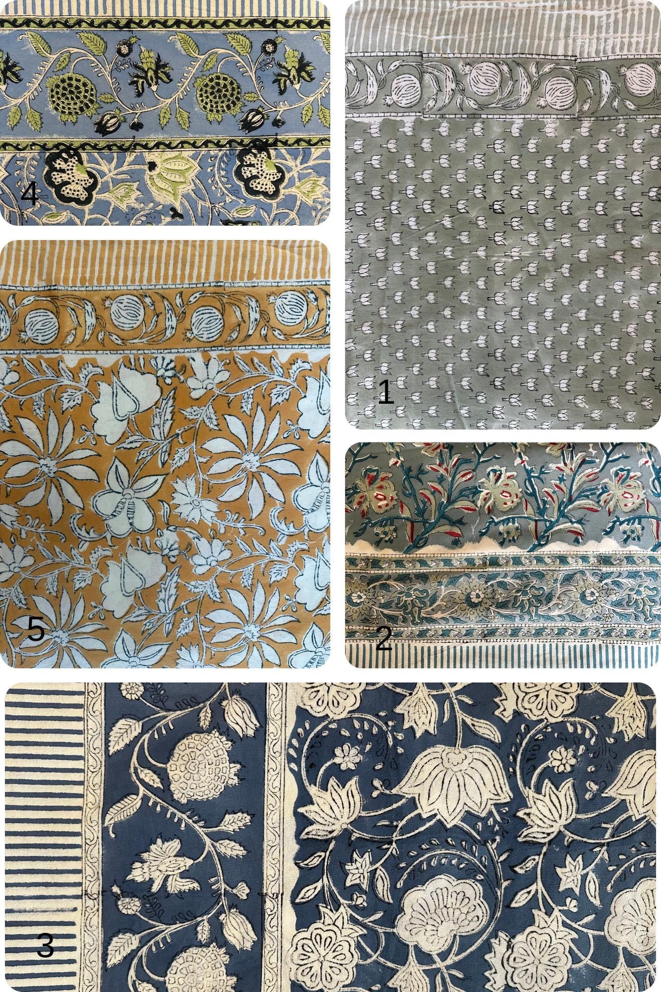 Hand Blockprint Cotton Tablecloth – Sage Lotus Design, Boho Holiday Decor