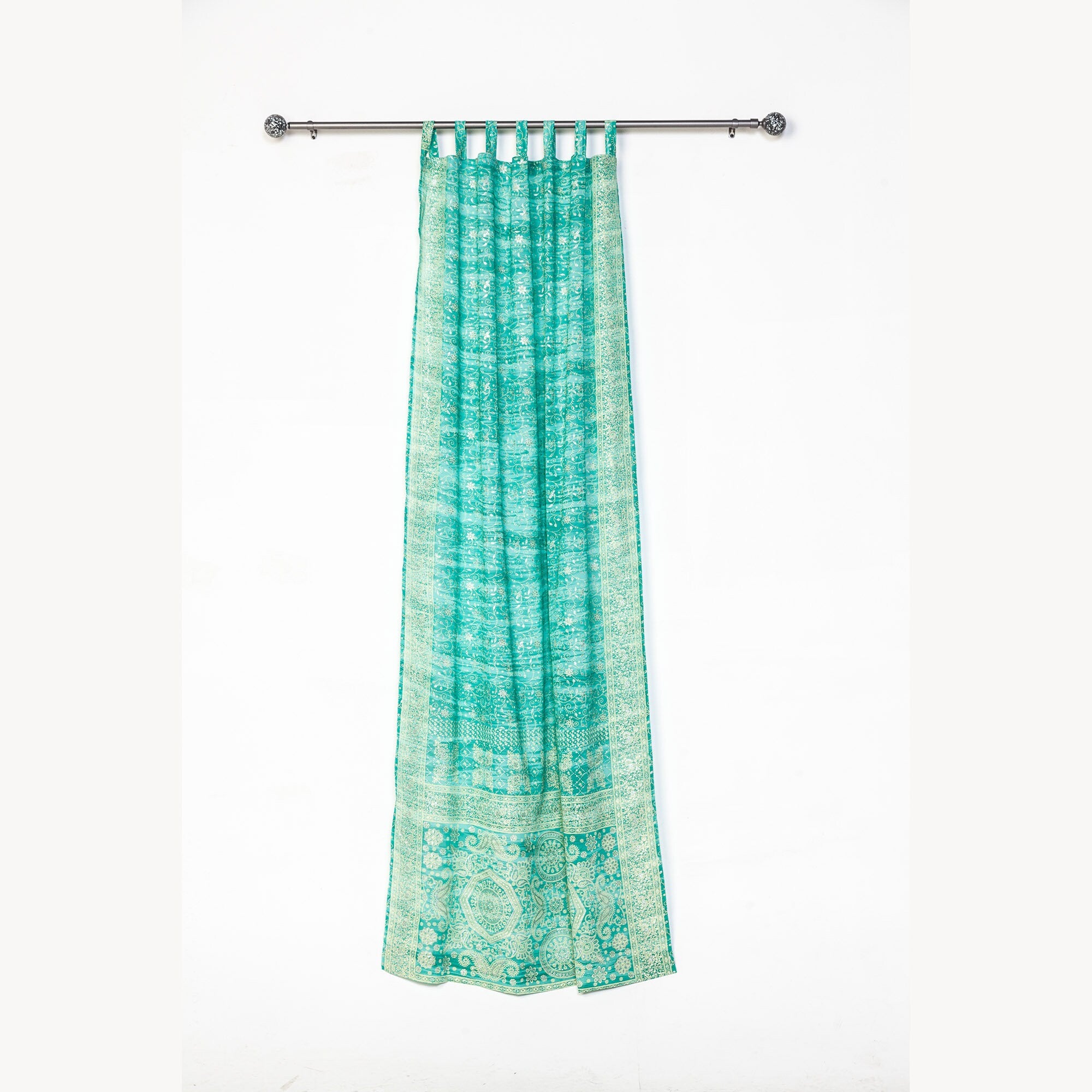 Light-Filtering Sari Curtains 84"L Boho Curtains, Bed Canopy, Tapestry, Window Treatment For Living/Bedroom