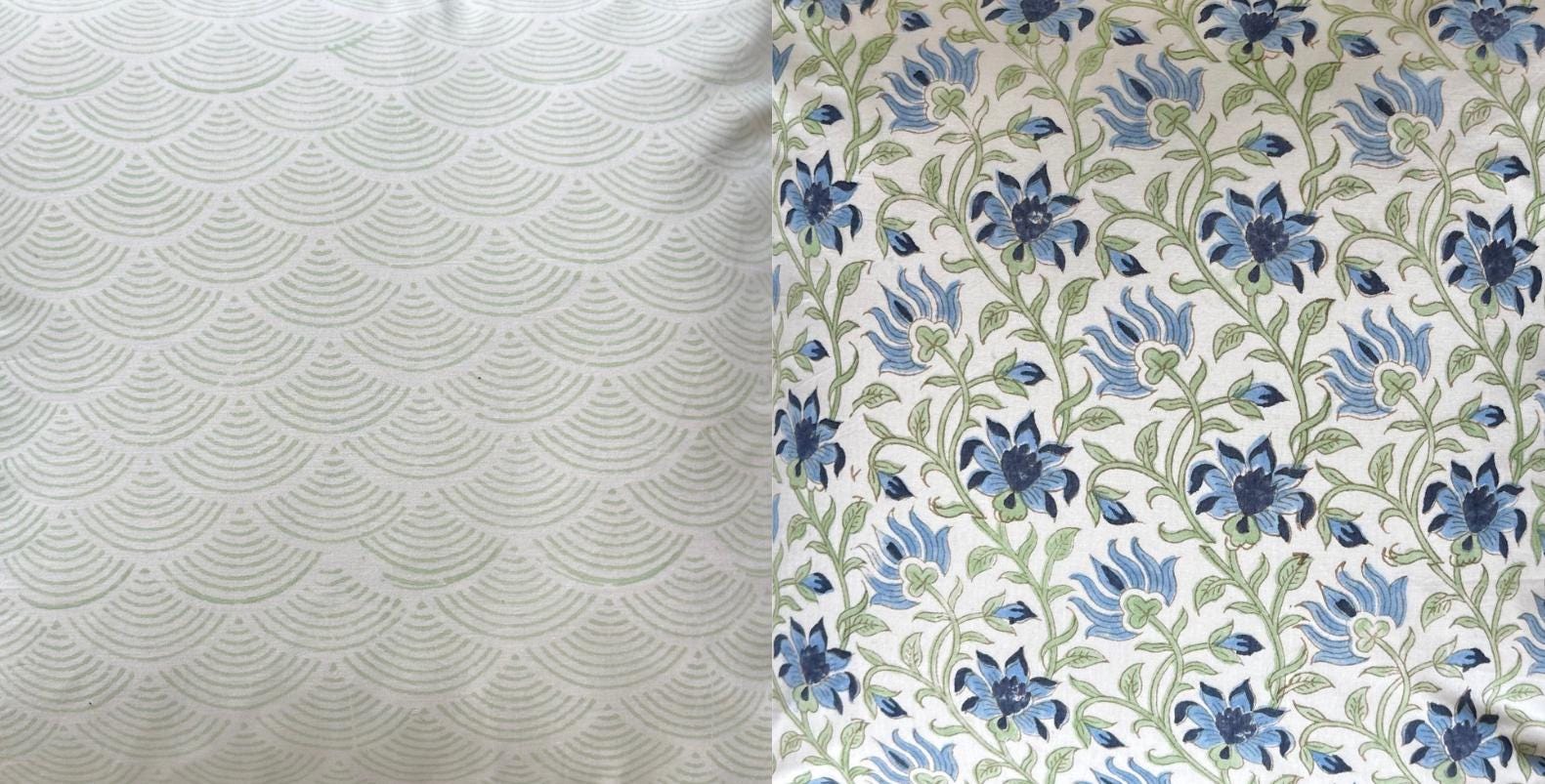 Hand-Quilted Cotton Reversible Quilt, Block Print Boho Bedspread