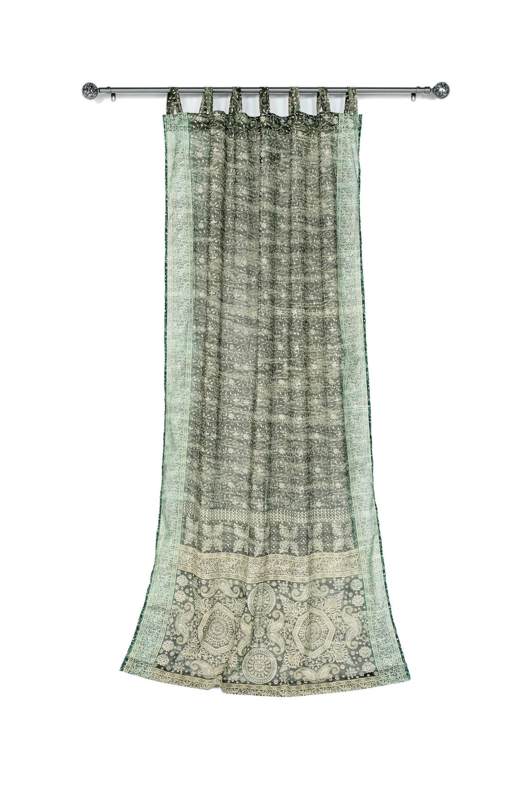 Sari Curtains Light-Filtering, Boho Window Treatment For Living room and Bedroom