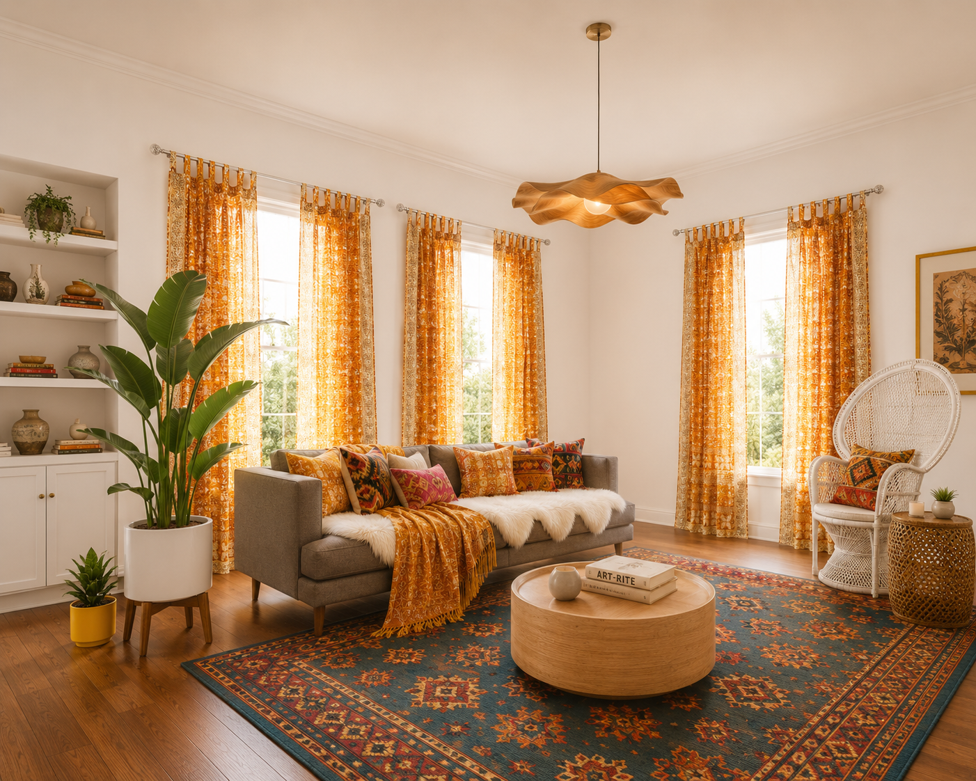 Light-Filtering Sari Curtains 84"/96"L Boho Curtains, sheer drapes Bed Canopy, Amber Gold Window Treatment Living/Bedroom Customizable (Copy)