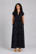 CLRS Woman - Tribal Print Maxi Dress - Minimal Boho Column Dress