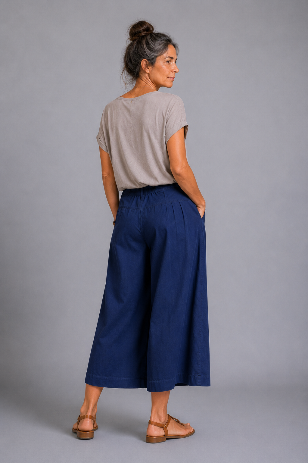 CLRS Woman -Palazzo Crop Skirt Pants