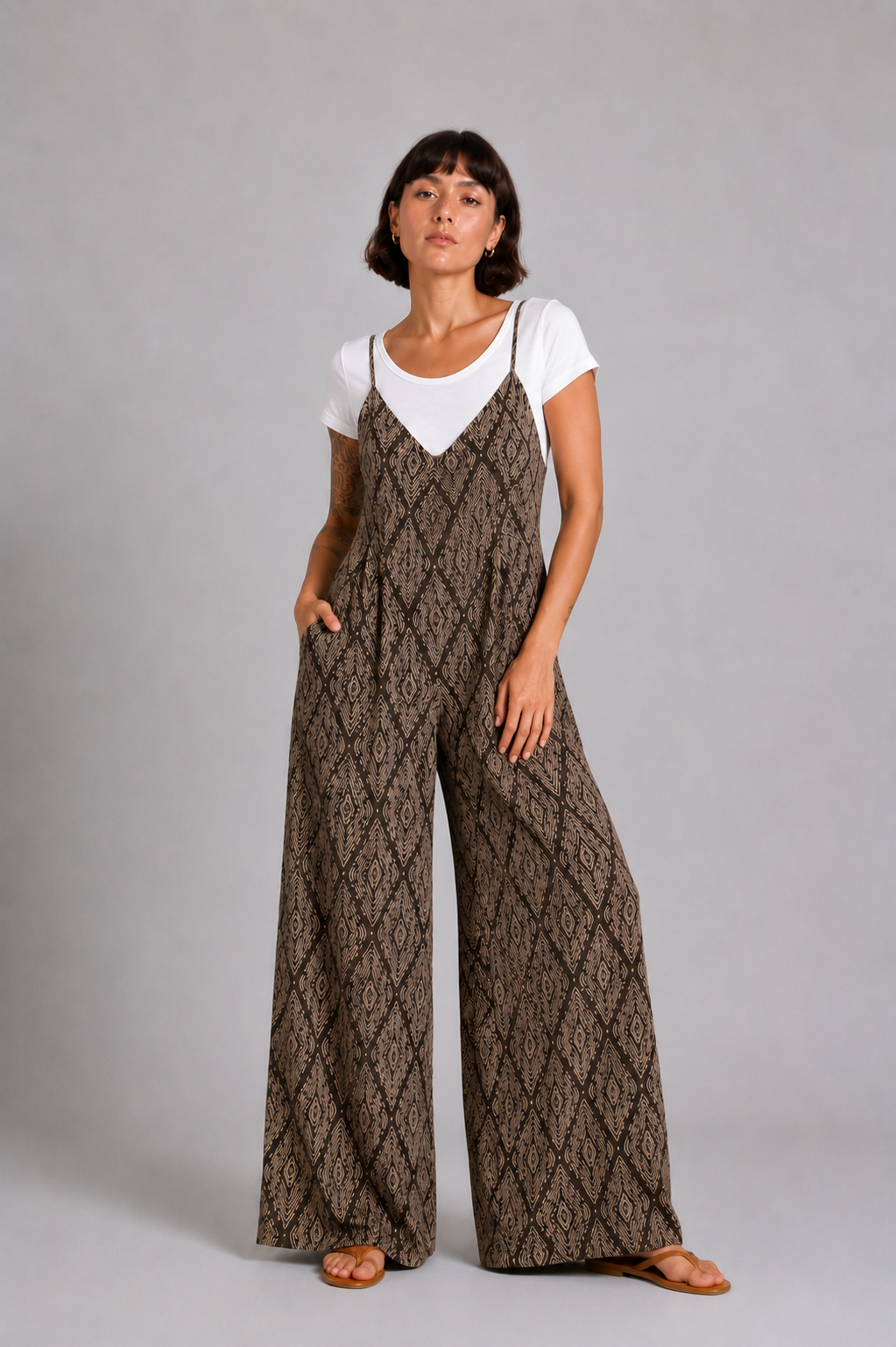 CLRS Woman - Boho Tribal Wide Leg Jumpsuit