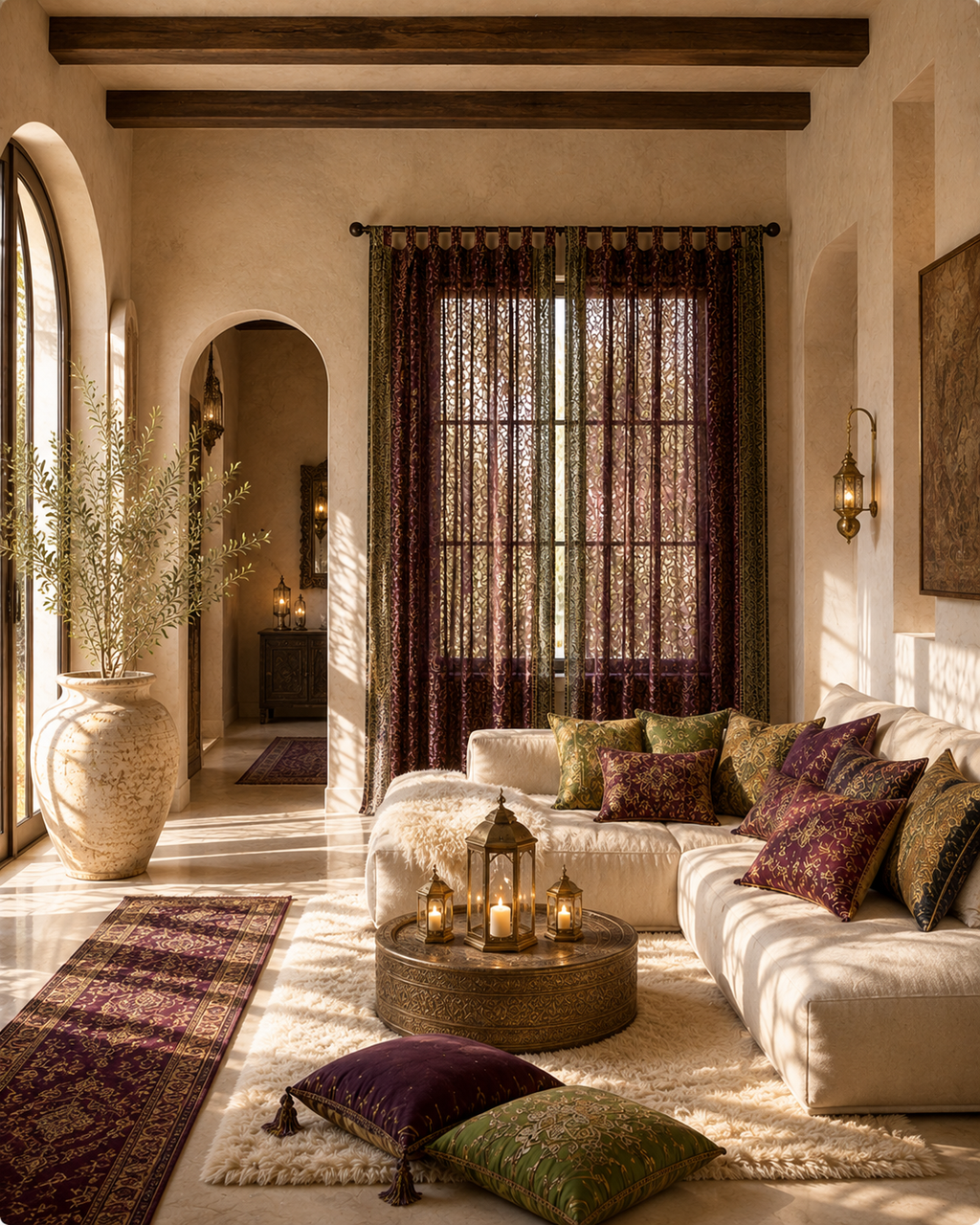 Plum/Sage Sari Curtains 84"/96"L Boho Curtains BoHoEARTH Collection Light-Filtering Window Treatment For Living/Bedroom (Copy)