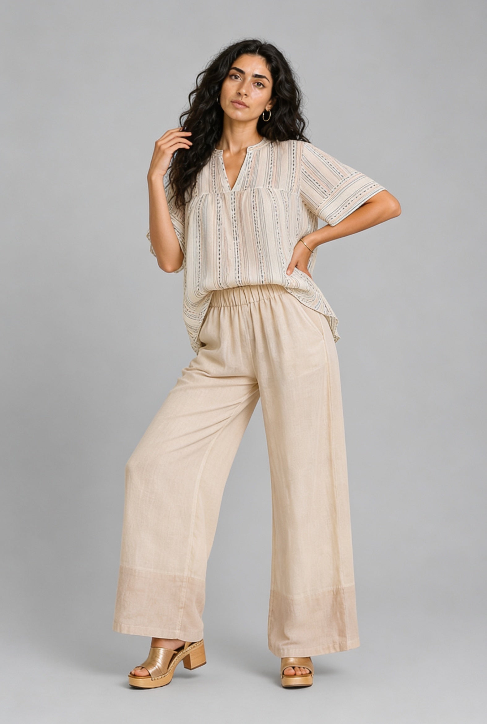 CLRS Woman - Desert Sand Wide Leg Trousers