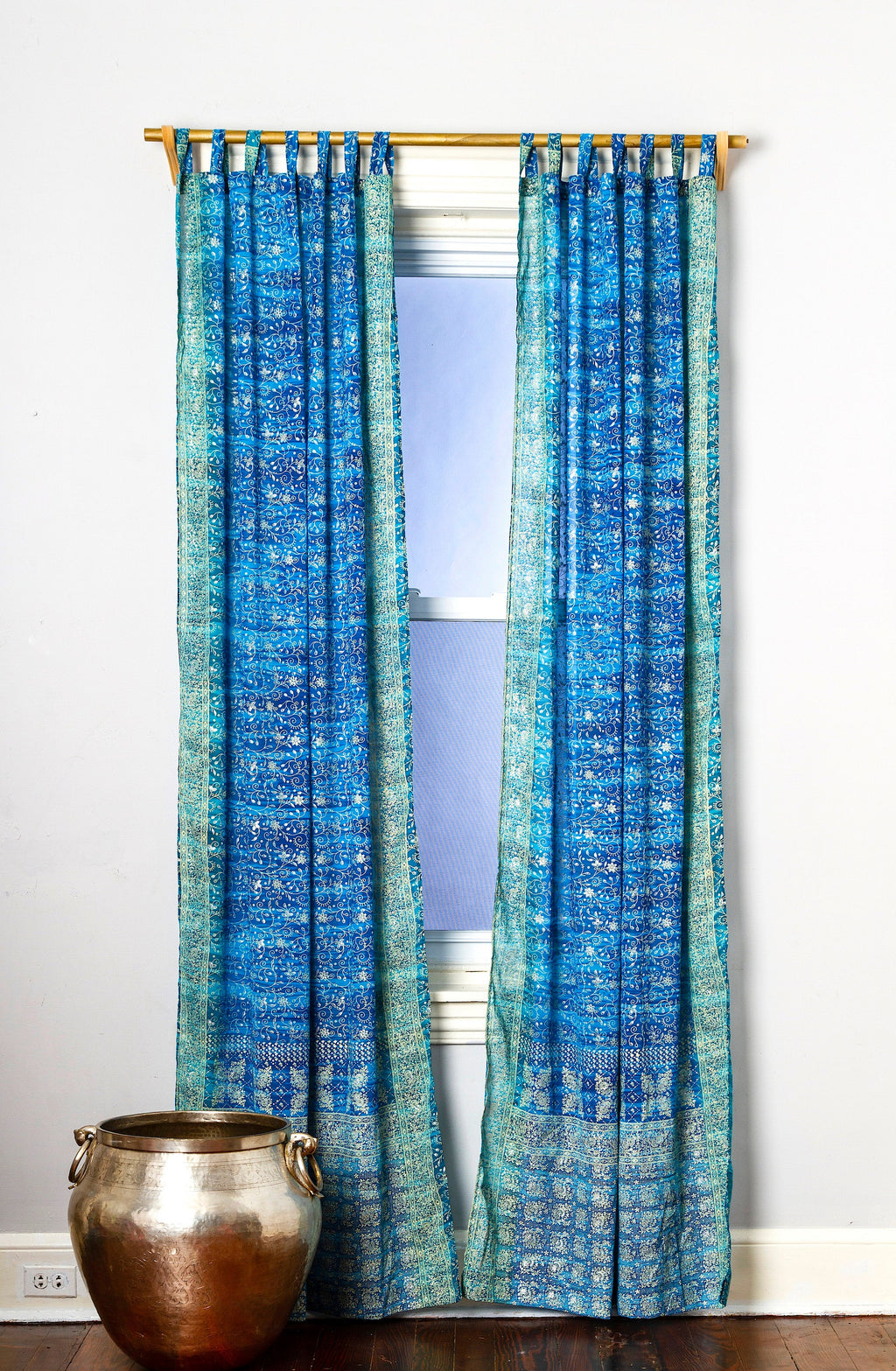 Light-Filtering Sari Curtains 84"/96"/108"L Boho Curtains, Bed Canopy, Tapestry, Window Treatment For Living/Bedroom