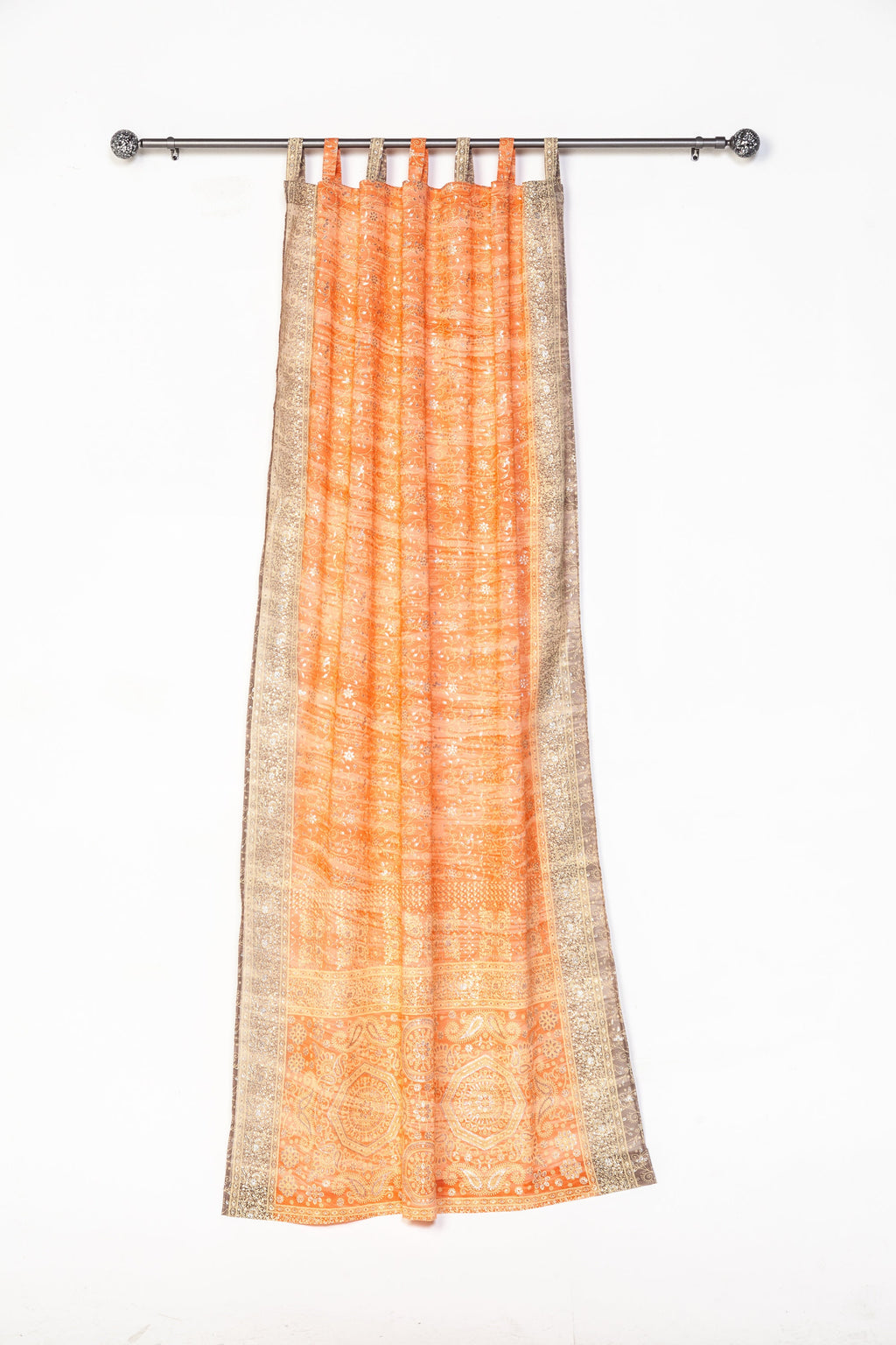 Light-Filtering Sari Curtains 84"L Boho Curtains, Bed Canopy, Tapestry, Window Treatment For Living/Bedroom Customizable