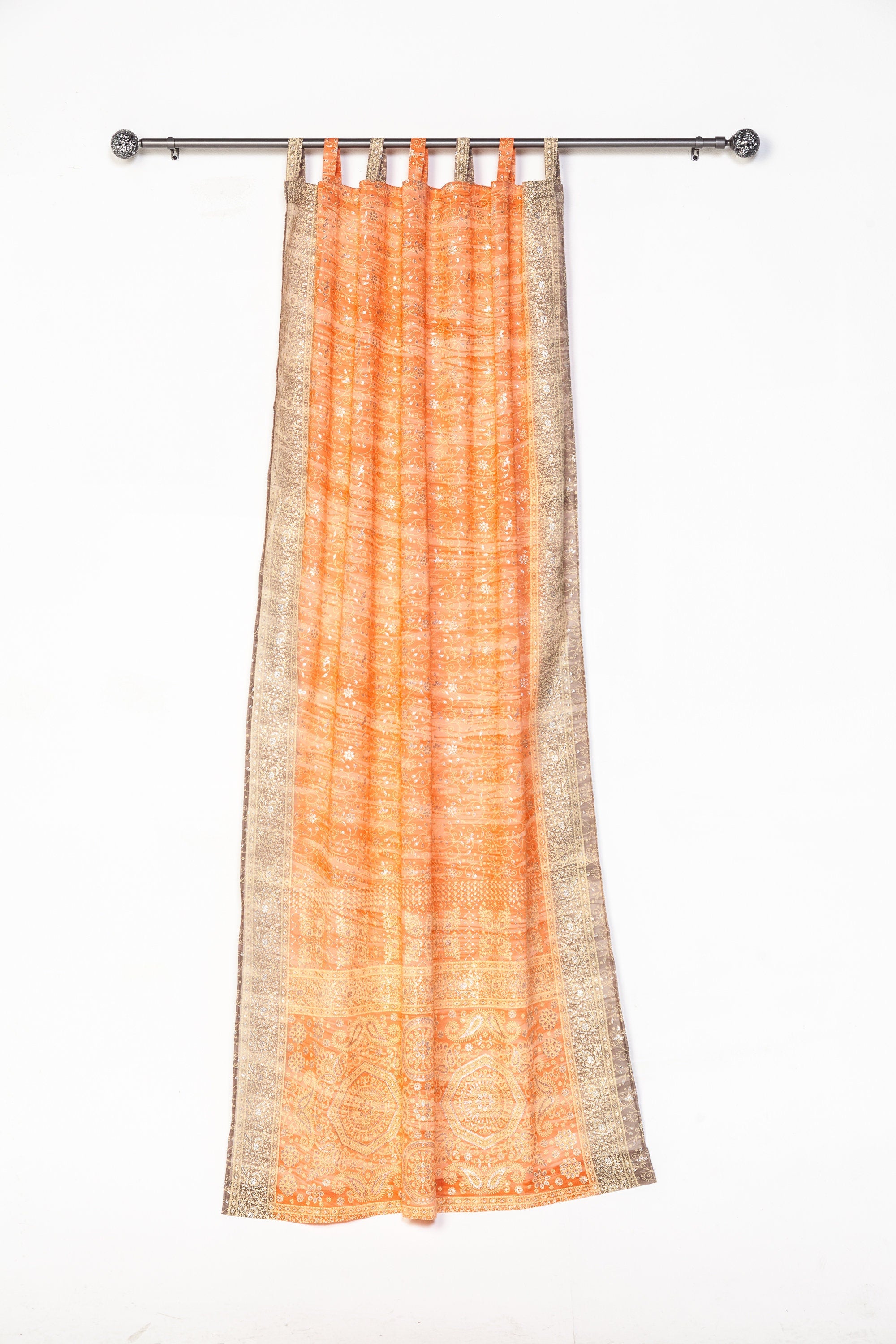 Light-Filtering Sari Curtains 84"L Boho Curtains, Bed Canopy, Tapestry, Window Treatment For Living/Bedroom Customizable
