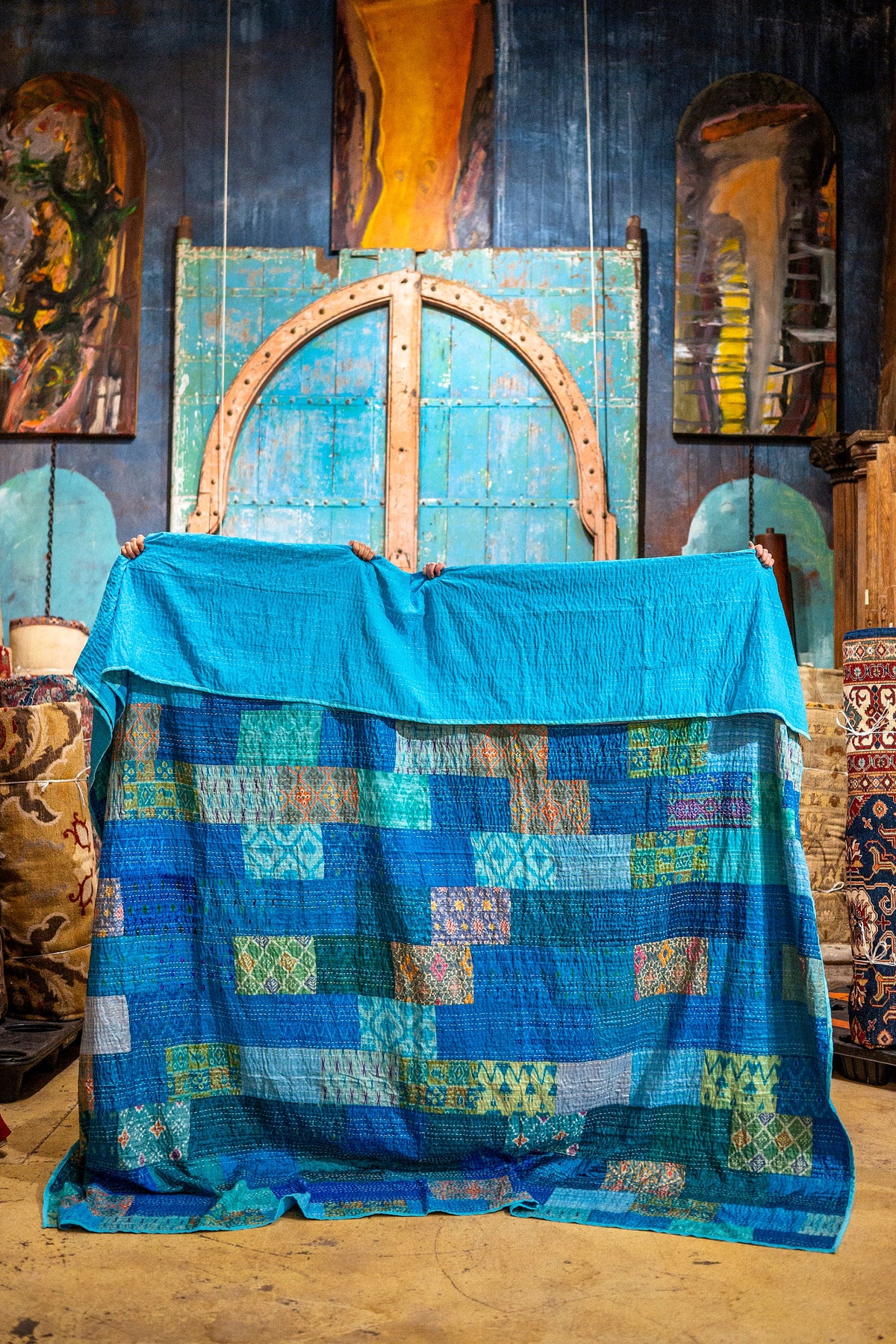 Brilliant Collection Vintage Silk kantha Bedspread Boho Chic Original Bedding Home Textiles Indian Sari Quilt Tapestry Bedroom Decor