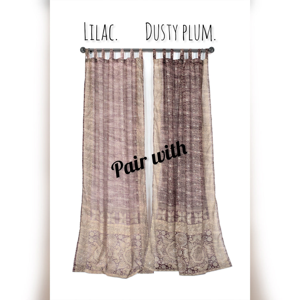 Sari Curtains Lilac and Dusty Plum Light Sheer Drapes for Calm, Serene Bedrooms Soft Boho DREAMBoHO Light-Filtering 84"/96"L