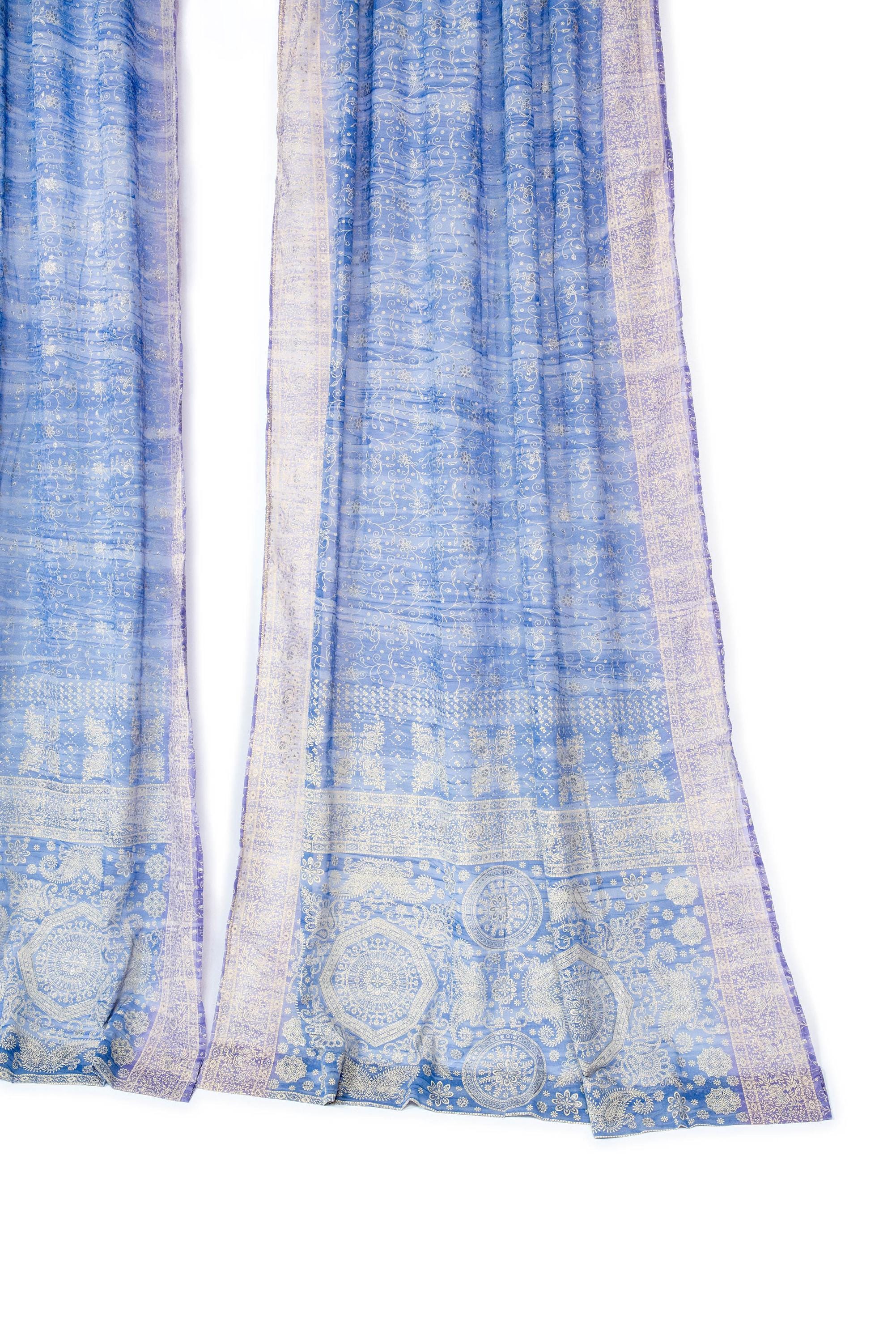 Bed Canopy Curtains - Boho Sari Canopy Panels - Sheer Four Poster Bed Drapes - Bedroom Curtains - A set of Periwinkle / lavender sheers