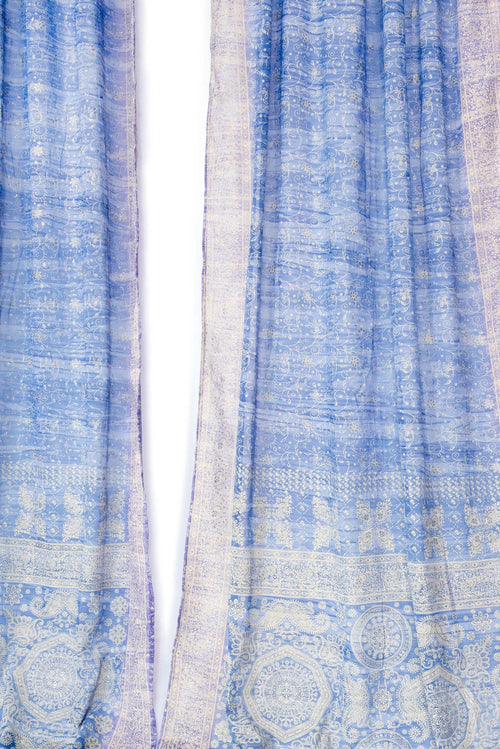 Bed Canopy Curtains - Boho Sari Canopy Panels - Sheer Four Poster Bed Drapes - Bedroom Curtains - A set of Periwinkle / lavender sheers
