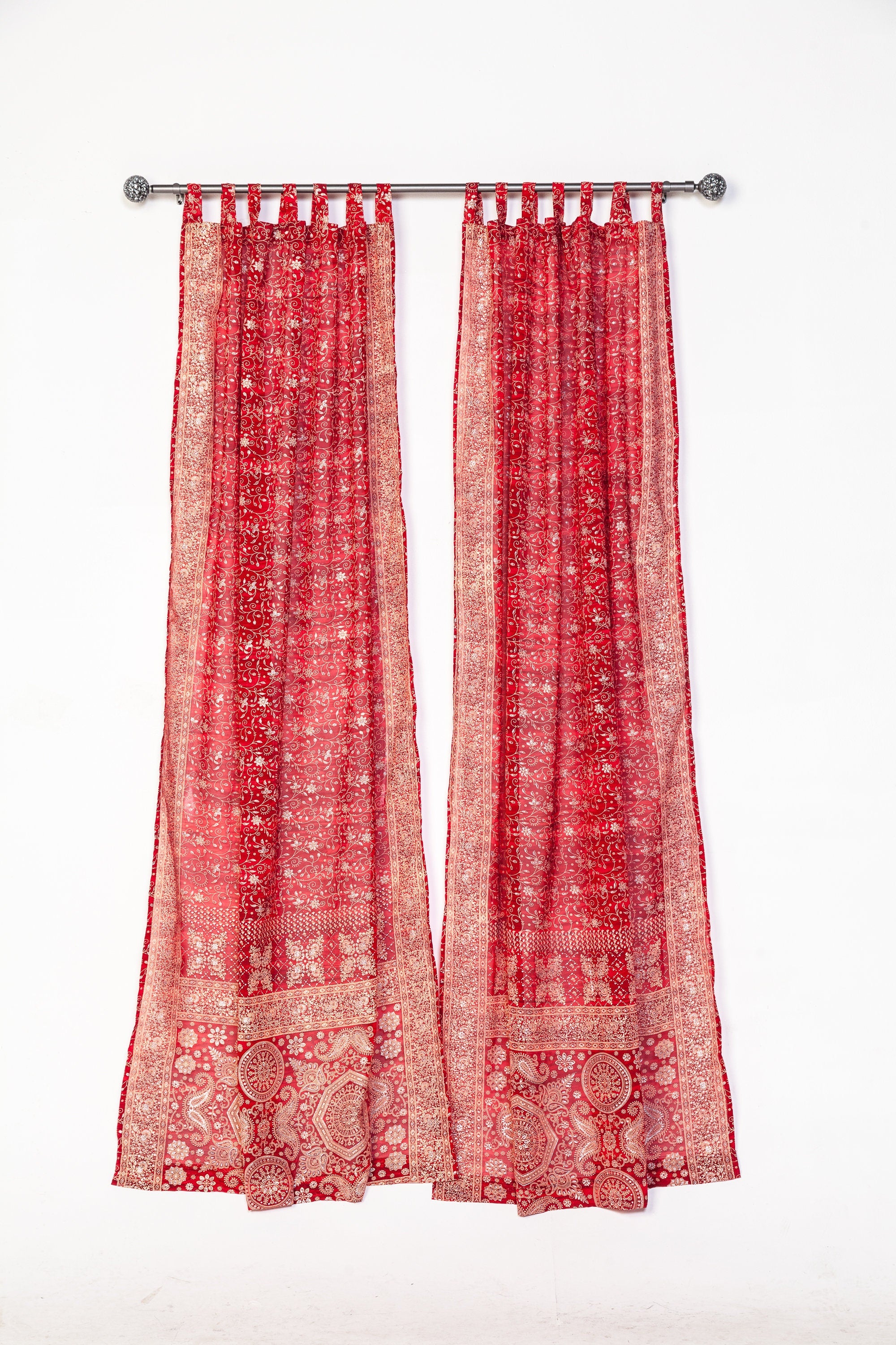 INDIAN SUMMER BACKDROP Collection Light-Filtering Sari Curtains 84"/96"L Boho Curtains, Bed Canopy, Wall Tapestry, Chuppah, Window Treatment
