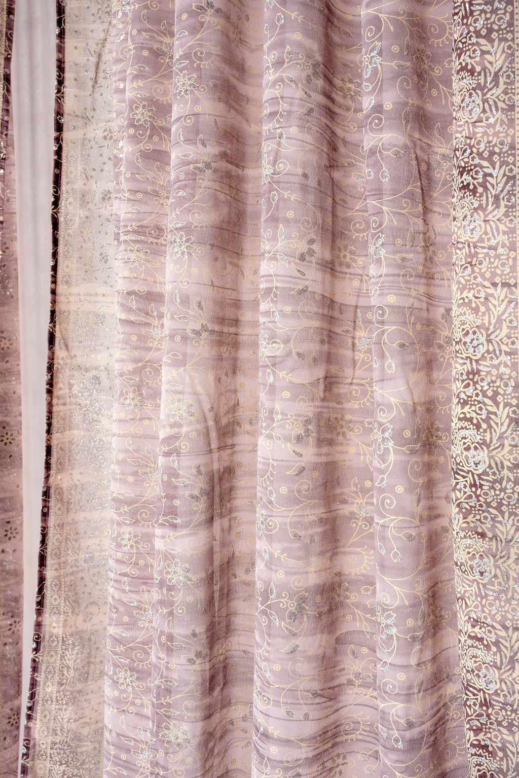 DREAMBoHO Collection Light-Filtering -LILAC- Sari Curtains 84"/96"L Boho Curtains, Bed Canopy, Tapestry, Window Treatment For Living/Bedroom