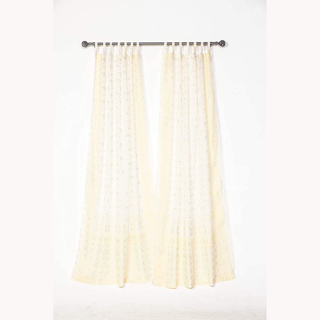 Yoga Studio Curtains Light Filtering Panels, Offwhite Boho Sari Curtains, Meditation Room Drapes, Sheer Window Curtains
