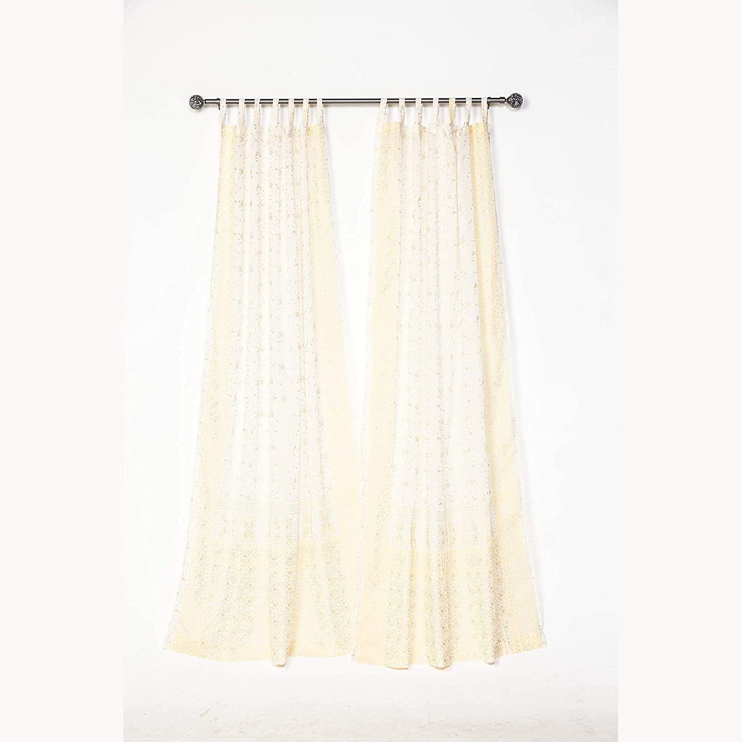 Yoga Studio Curtains Light Filtering Panels, Offwhite Boho Sari Curtains, Meditation Room Drapes, Sheer Window Curtains