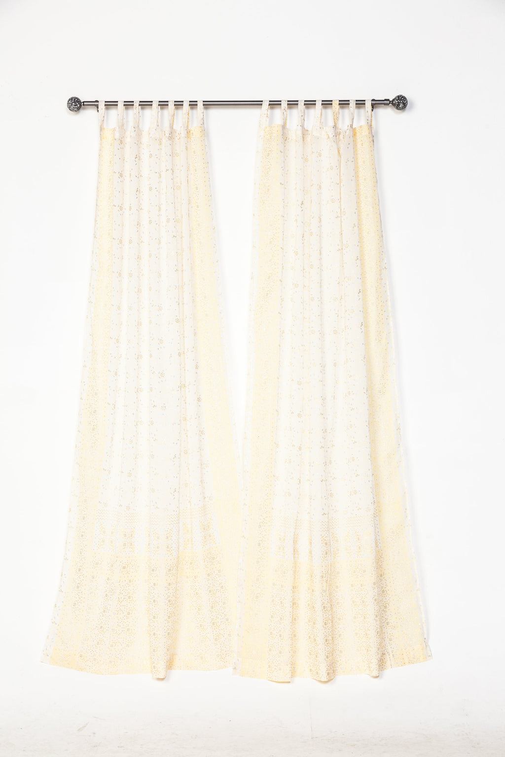 Sari Curtains 84"/96"L Boho Curtains Metallic Collection Light-Filtering  Bed Canopy, Backdrop sheer drapes Window Treatment Living/Bedroom