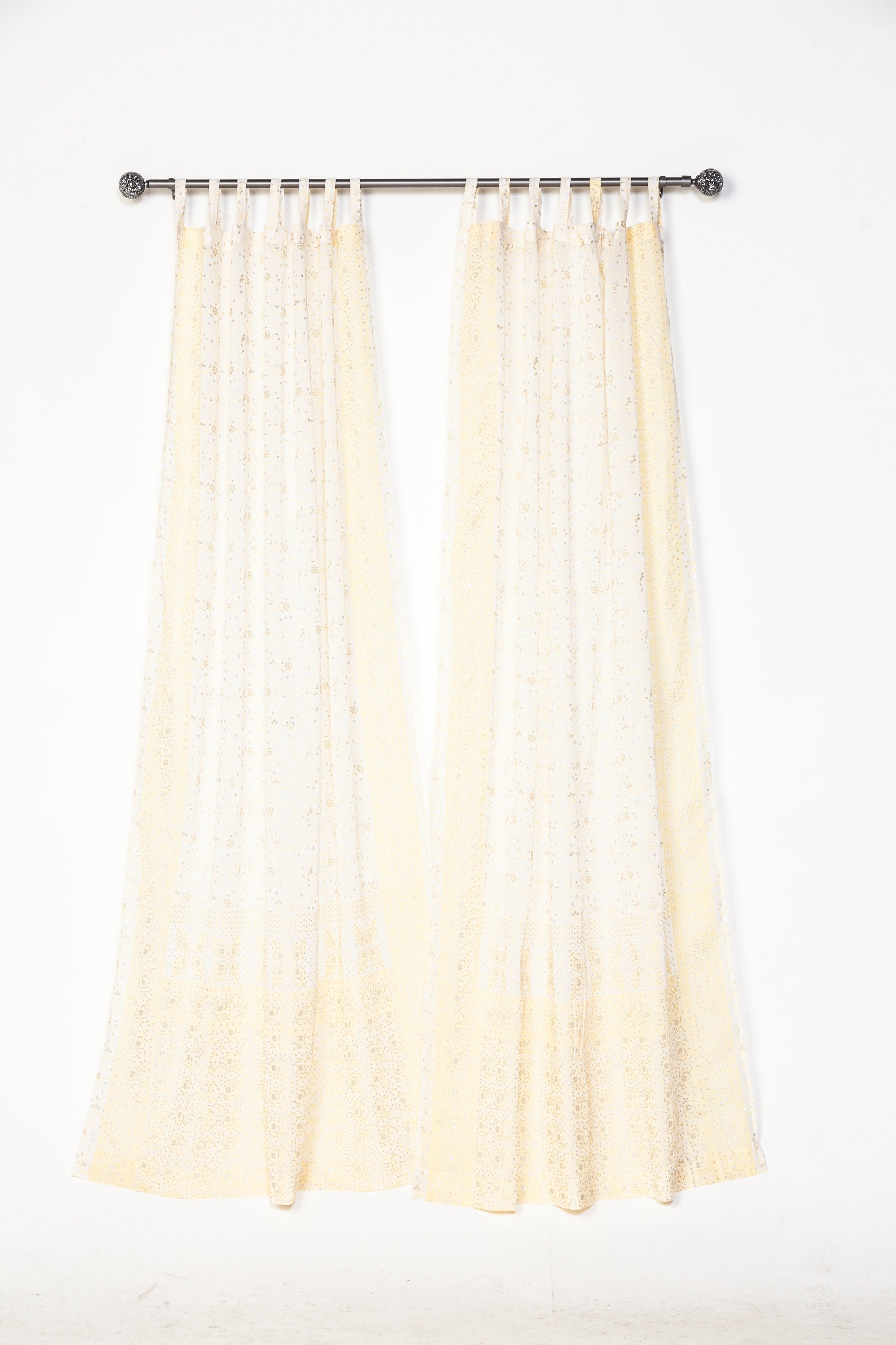 Sari Curtains 84"/96"L Boho Curtains Metallic Collection Light-Filtering  Bed Canopy, Backdrop sheer drapes Window Treatment Living/Bedroom