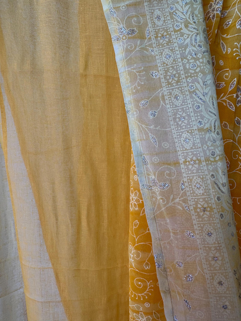 LINED PANELS Sari Curtains 84"/96"L Boho Curtains, Light-Filtering, Lined Window Treatment with soft cotton Gauze Back Panel beautiful print