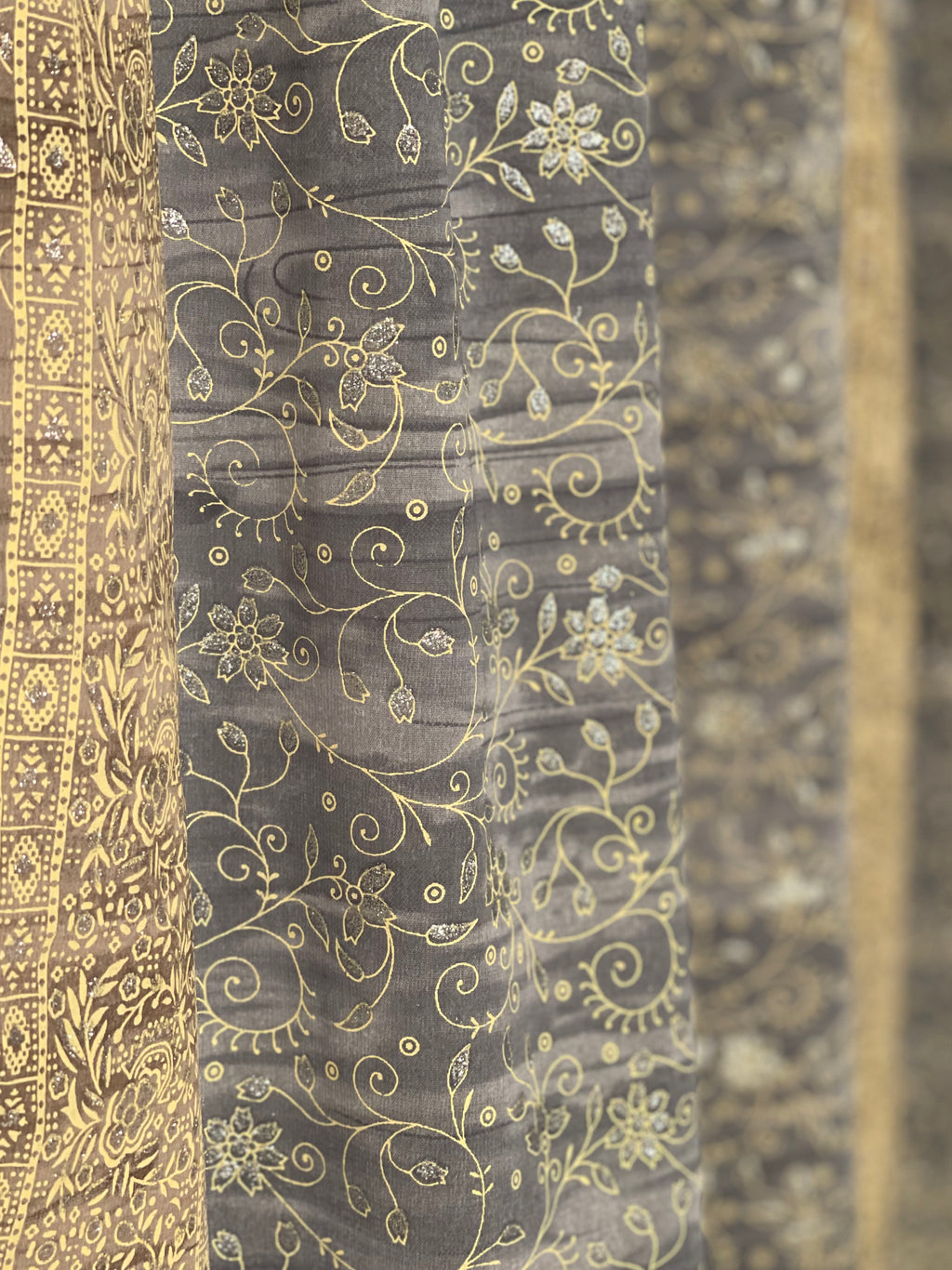Block Print Sari Curtains, Light filtering , Boho Window Treatment, 84/96"L