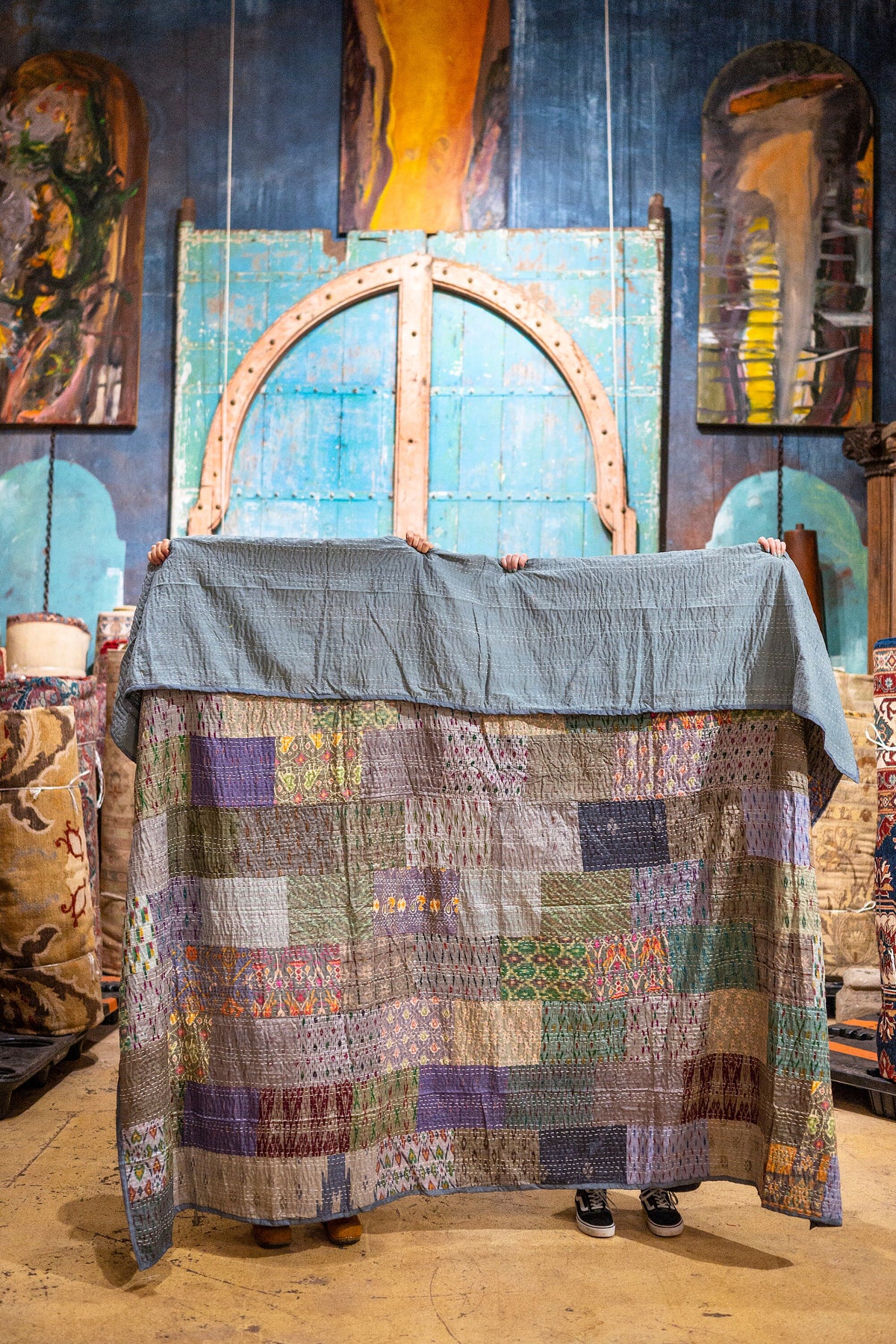 Bohome Collection Vintage Silk kantha Bedspread Boho Chic Original Bedding Home Textiles Indian Sari Quilt Tapestry Bedroom Decor