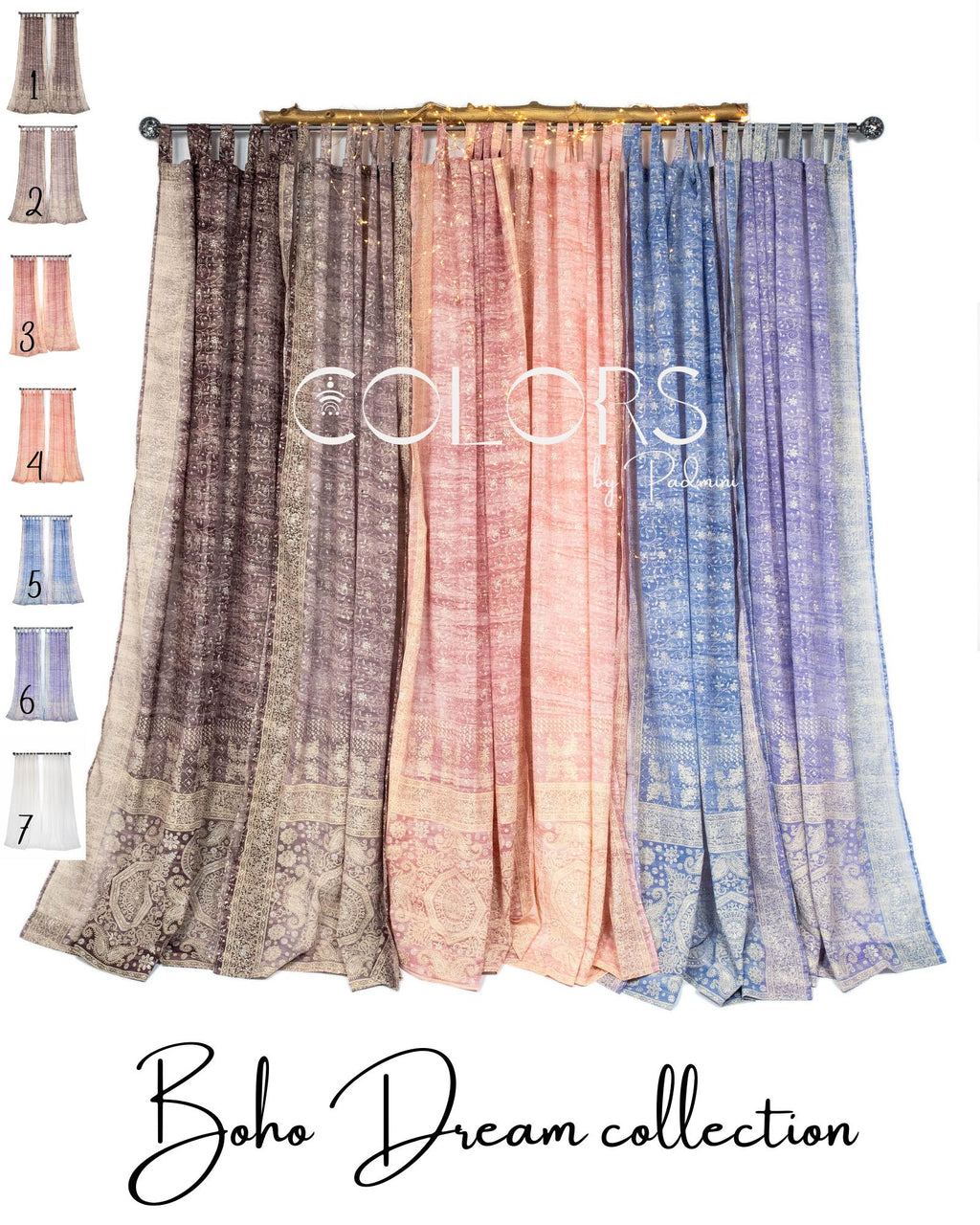 Bed Canopy Curtains - Boho Sari Canopy Panels - Sheer Four Poster Bed Drapes - Bedroom Curtains - A set of  Lavender / Periwinkle sheers
