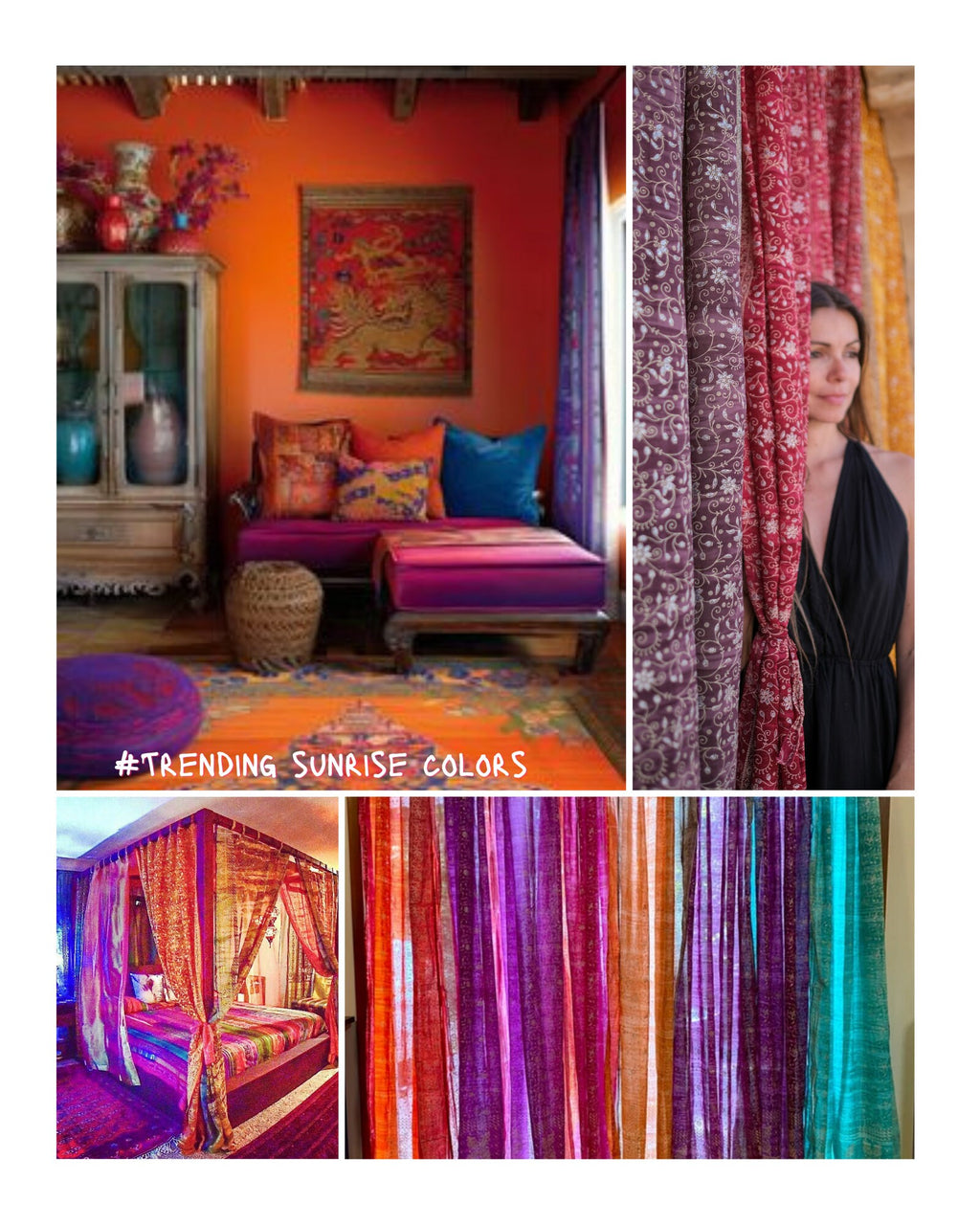 COLORS SWATCHES catalog Sari Curtains Boho style ORDER all our and get a Tote bag with the order