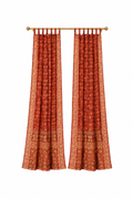 Mixing Colors Copper Indigo Sari Curtains Boho Light filtering Window Treatment 84"L sheer drapes