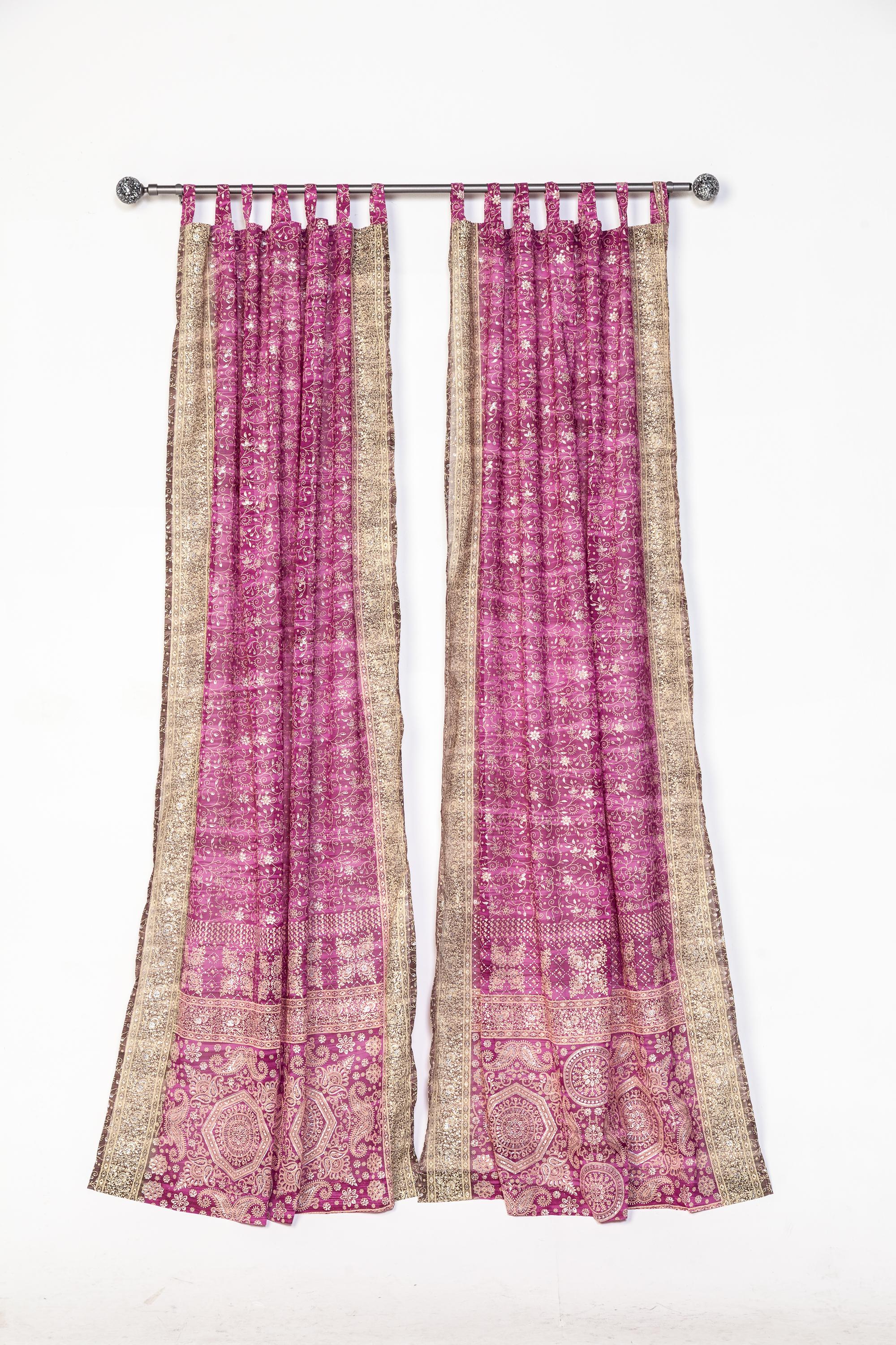 AYA'S ROOM Sari Curtains 84"L Boho Curtains, Bedroom Collection Light-Filtering Sheers, drapes, Bed Canopy, Backdrop, Bright Juicy Window Treatment