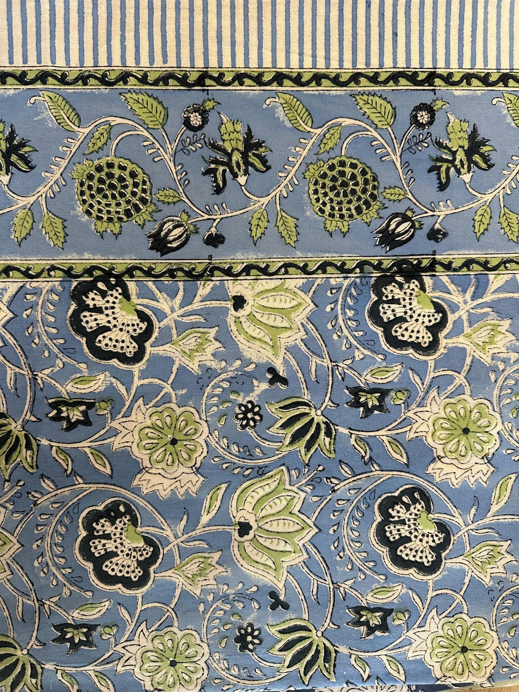 Tablecloth - Boho Blockprint- Handmade Cotton Table Cover - Holiday Entertaining - XL 120"