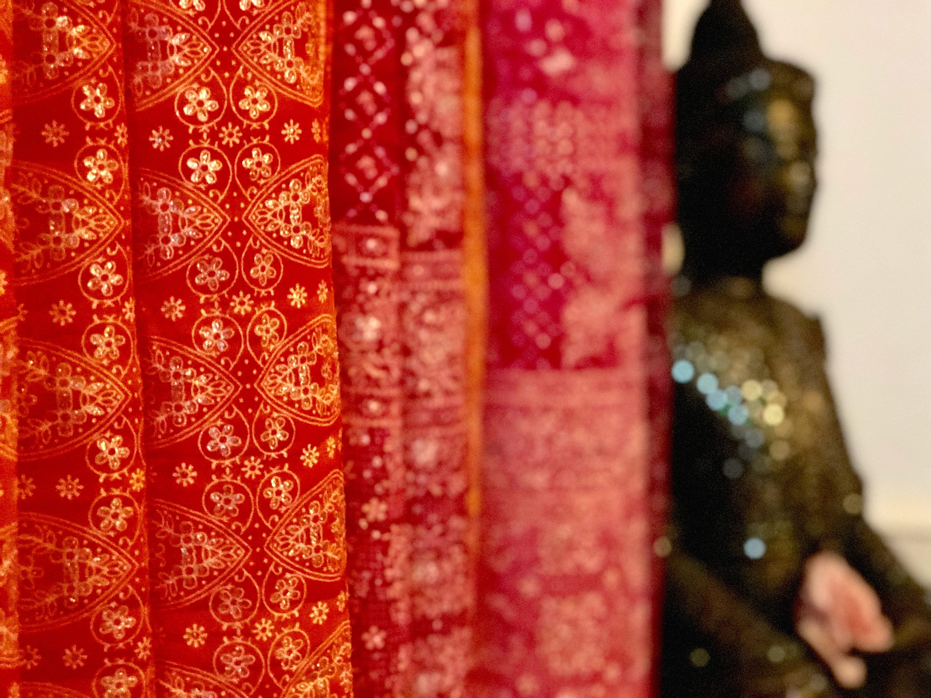Yoga Room Curtains 84"L  Jewel Tones Purple fuchsia Rust light filtering