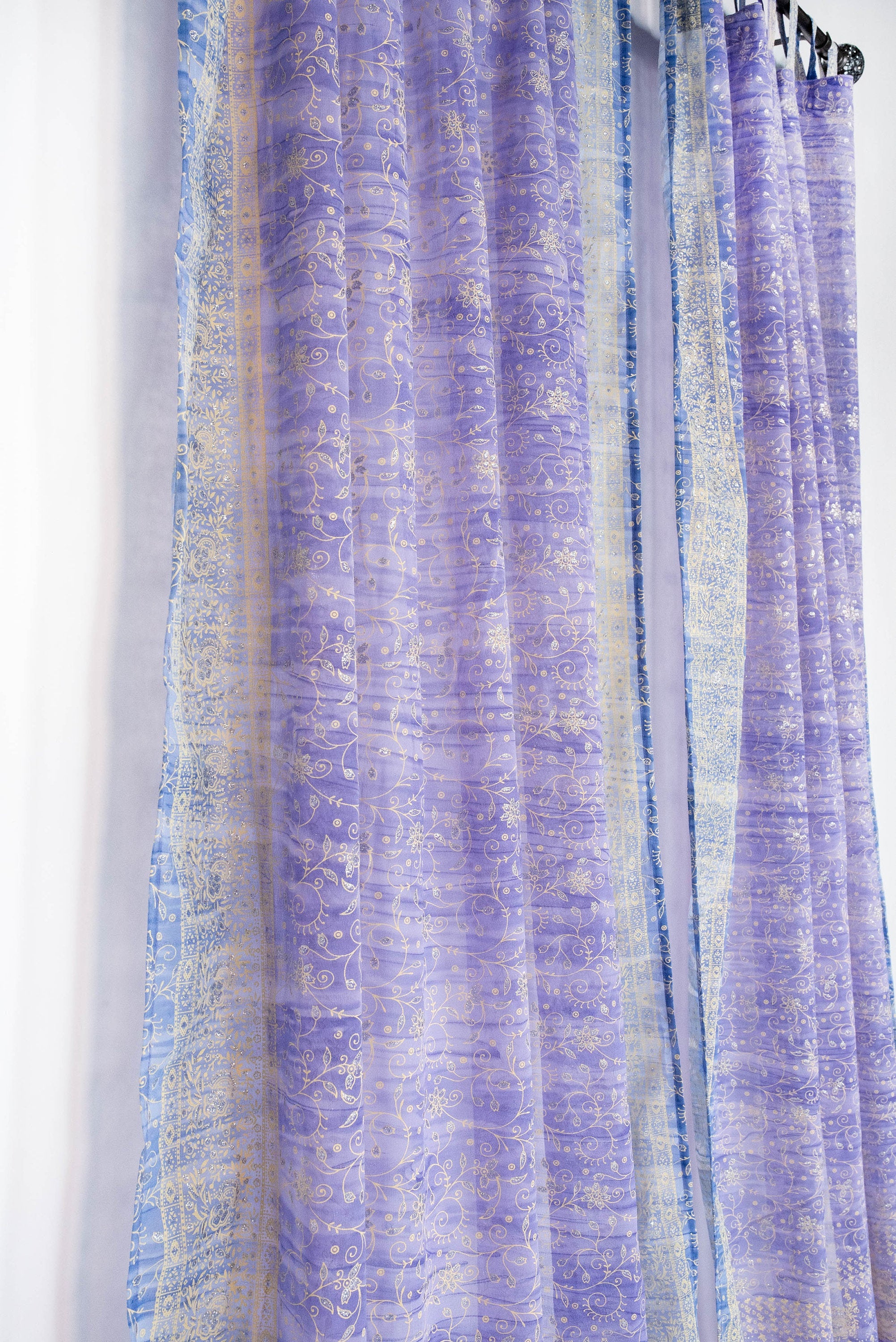 Sari Curtains 84"/96"L Boho Curtains DREAMBoHO Collection Light-Filtering Lavender backdrop Bed Canopy Window Treatment For Living/Bedroom