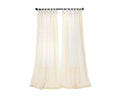 Boho Sari Curtains - Vanilla Off White Sheer Panels - Subtle Luminous Thread - Light Filtering Neutral Window Drapes