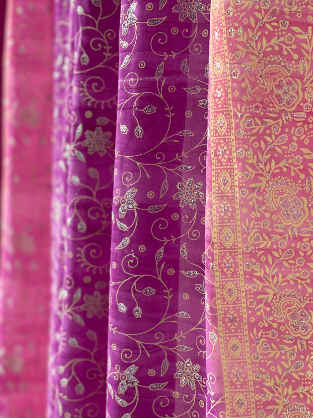 Light-Filtering Sari Curtains 84"L Boho Curtains, Bed Canopy, Tapestry, Window Treatment For Living/Bedroom Customizable
