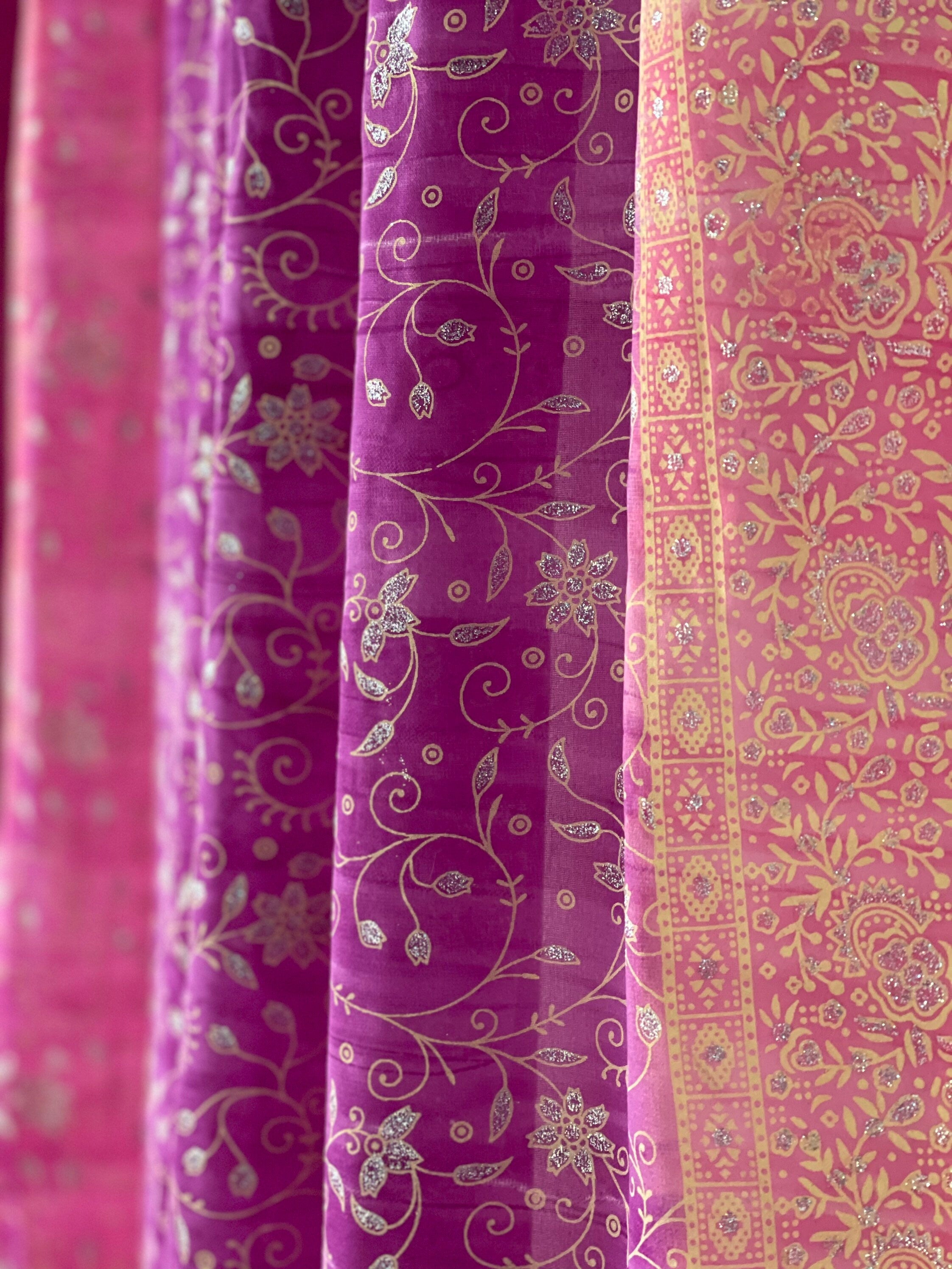Light-Filtering Sari Curtains 84"L Boho Curtains, Bed Canopy, Tapestry, Window Treatment For Living/Bedroom Customizable