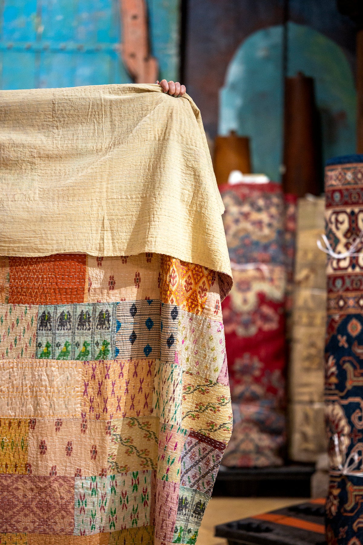 Bohome Collection Vintage Silk kantha Bedspread Boho Chic Original Bedding Home Textiles Indian Sari Quilt Tapestry Bedroom Decor