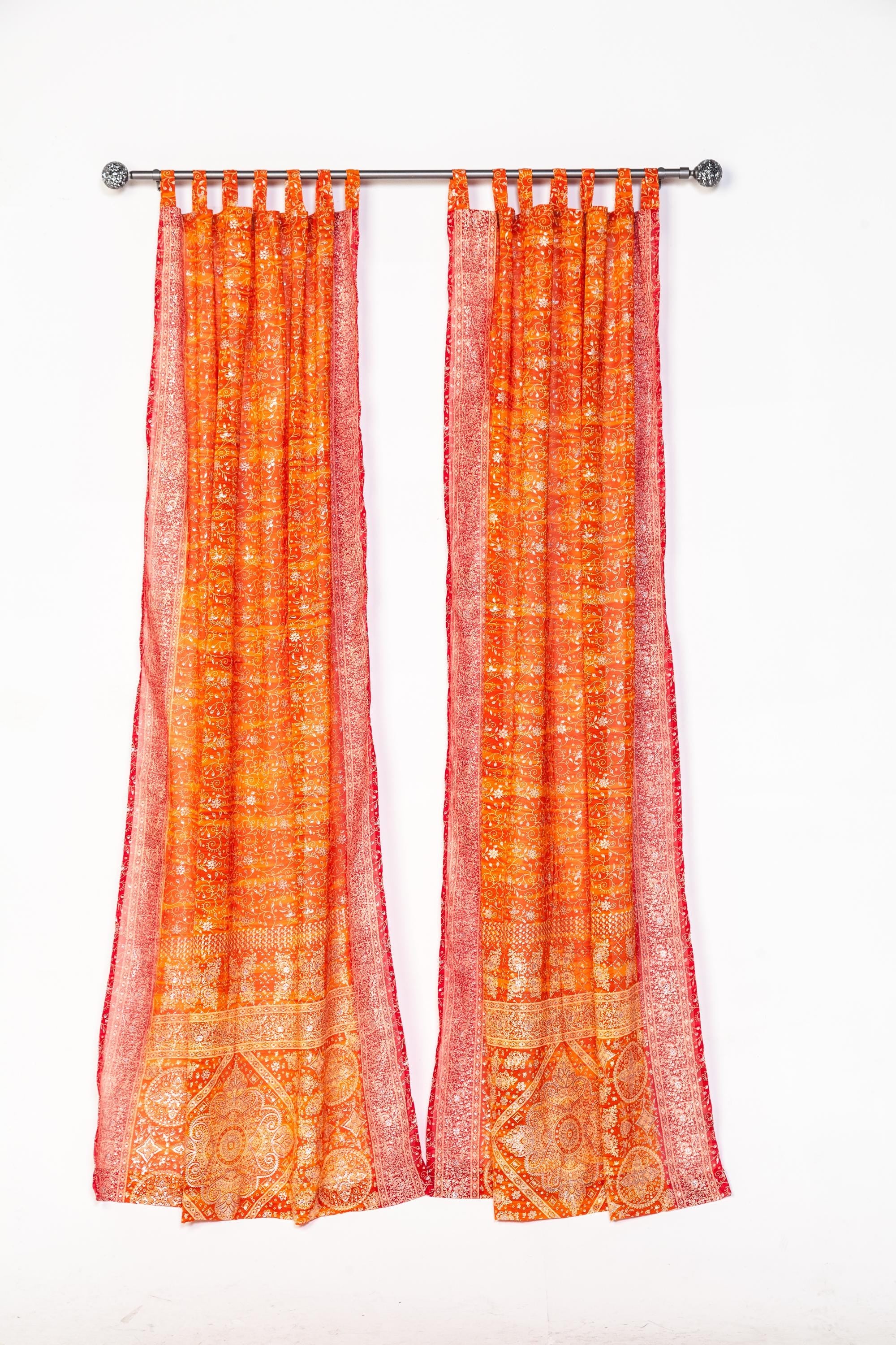 Colorful yoga studio with vibrant curtains, Light Filtering Panels, Sari Curtains, Sheer Boho Window Curtains, Chakra colors