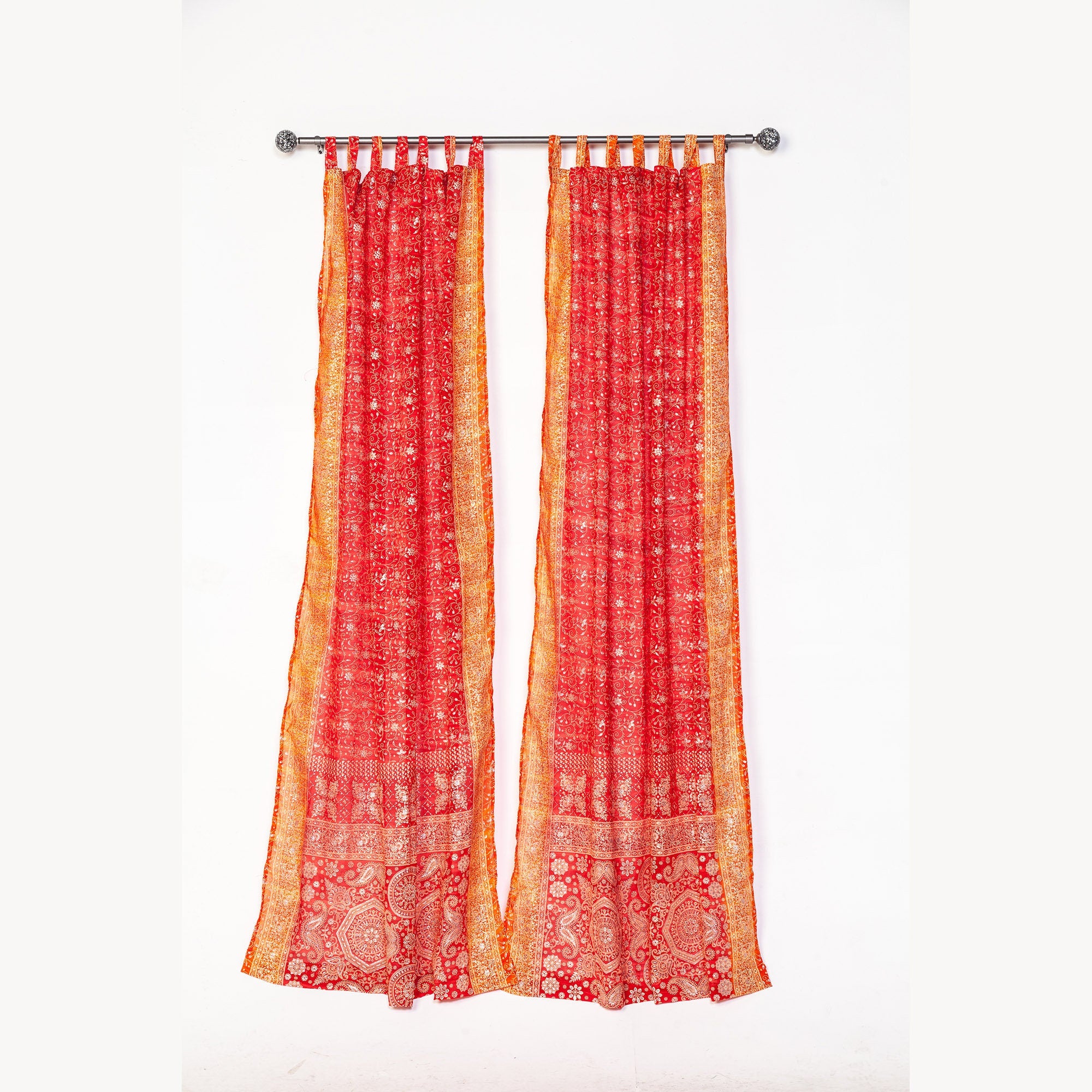 AYA'S ROOM Sari Curtains 84"L Boho Curtains, Bedroom Collection Light-Filtering Sheers, drapes, Bed Canopy, Backdrop, Bright Juicy Window Treatment
