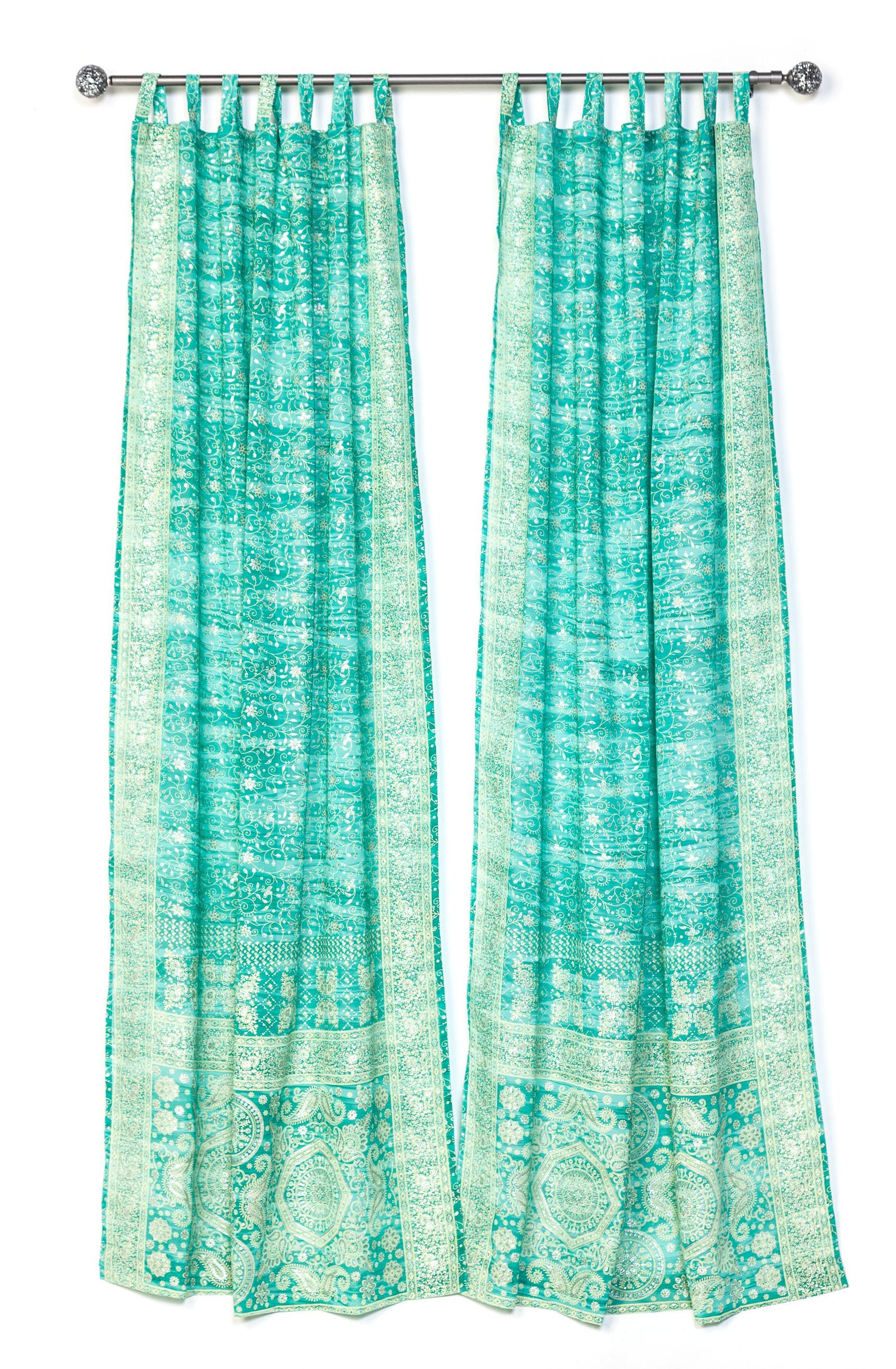 Colorful yoga studio with vibrant curtains, Light Filtering Panels, Sari Curtains, Sheer Boho Window Curtains, Chakra colors