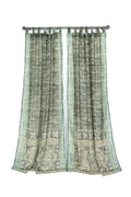 Sheer Canopy Drapes for Four Poster Bed - Luxury Sari Curtain Panels Set - Soft Light Filtering Bed Canopy