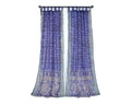 Purple Indigo Sari Curtain: Boho Light-Filtering Drapes, Block Print