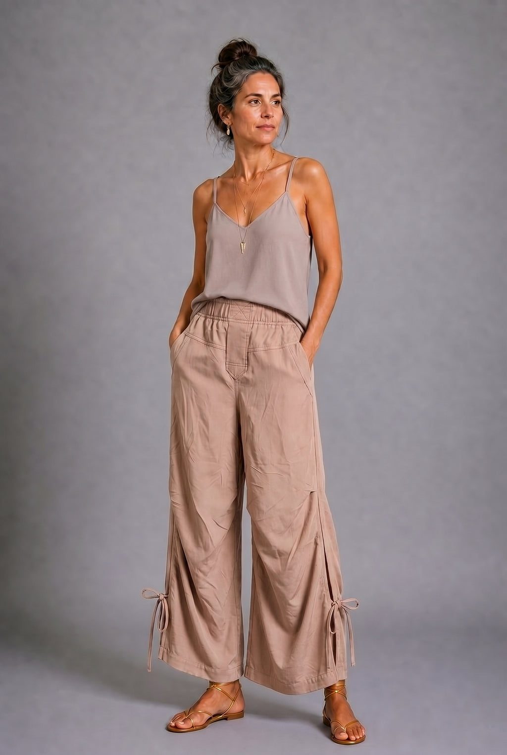 CLRS Woman - Satin Lycra Wide Leg Pants