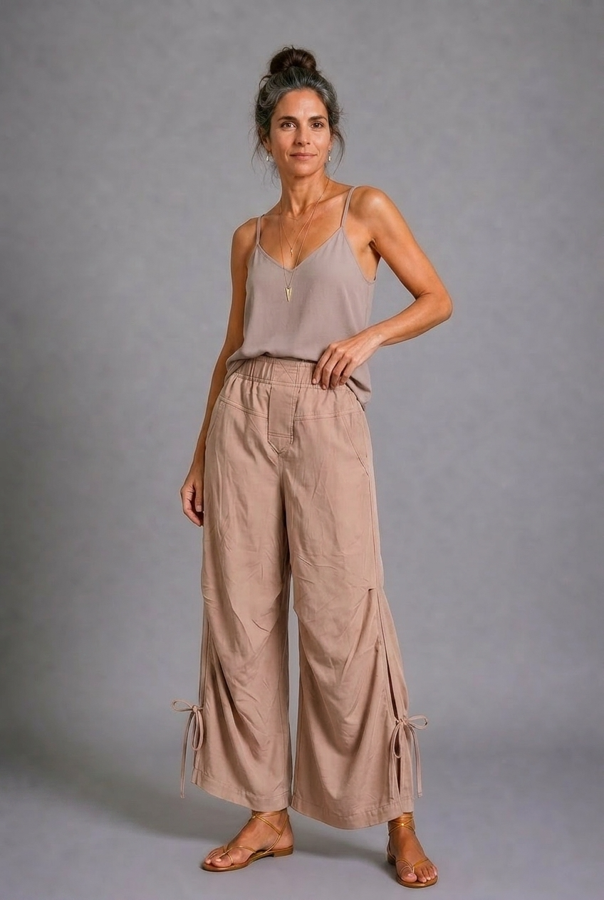 CLRS Woman - Satin Lycra Wide Leg Pants