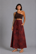 CLRS Woman - Lycra Satin Maxi Skirt - Fluid High Waist Skirt with POCKETS