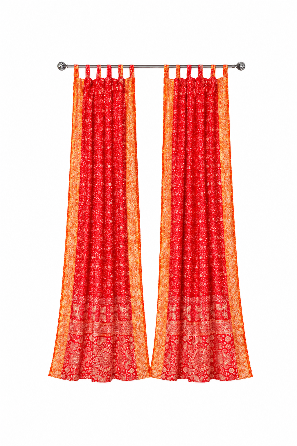 Light-Filtering Sari Curtains 84"L Boho Curtains, Bed Canopy, Tapestry, Window Treatment For Living/Bedroom Customizable